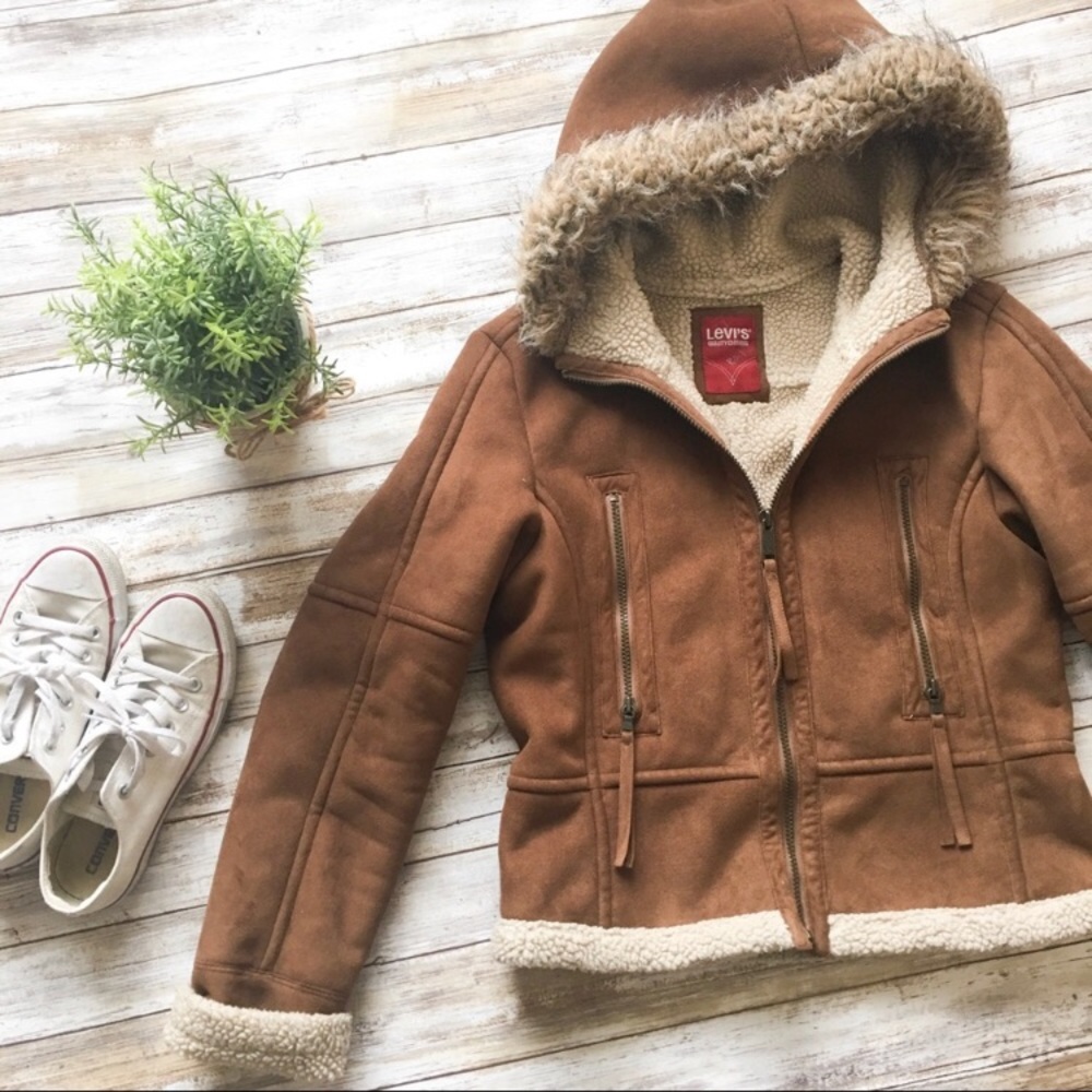Levi’s tan shearling coat